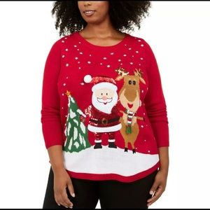 Karen Scott Ugly Christmas Sweater Bling Santa